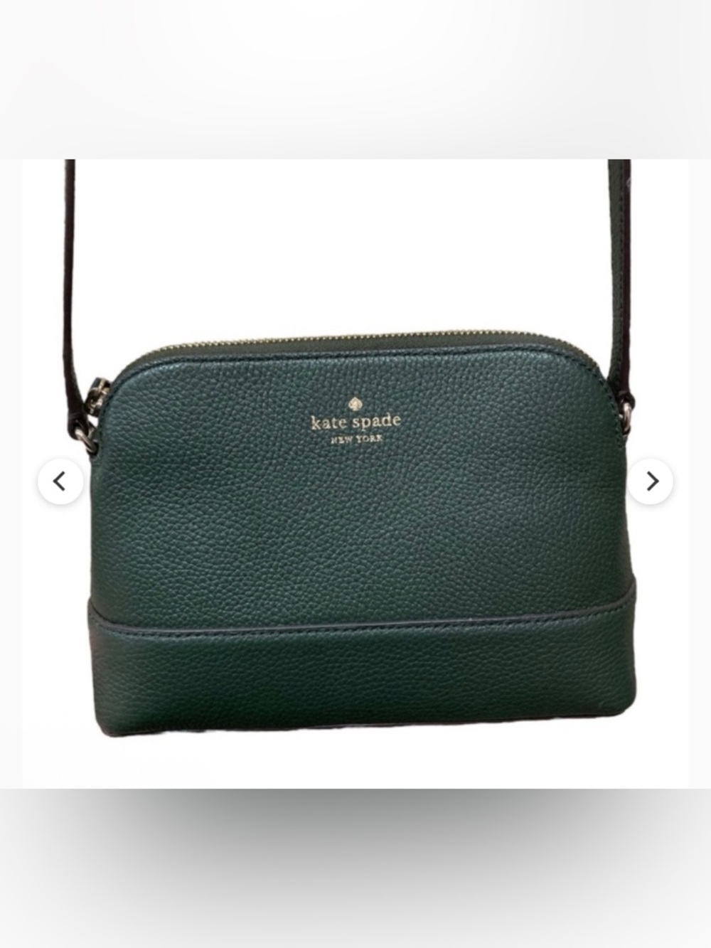 kate spade black pebbled leather pouch with gold logo